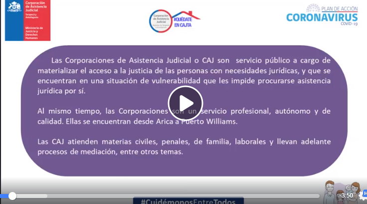 Video sobre las Corporaciones de Asistencia Judicial y Oficinas de Defensa Laboral