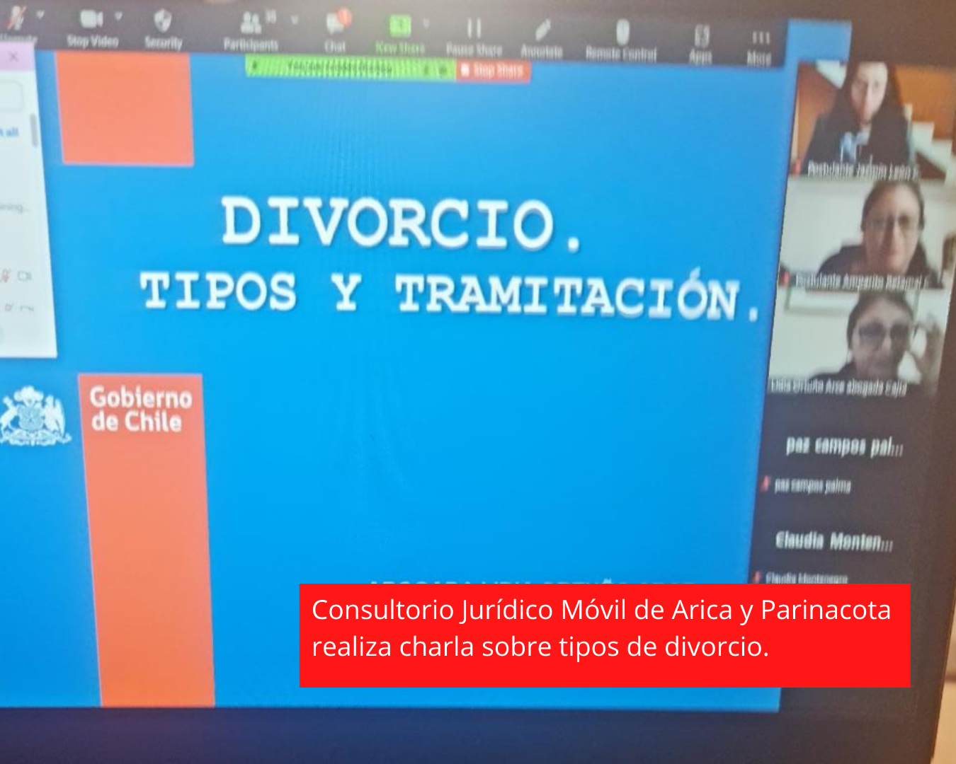 Unidad Móvil Arica y Parinacota realiza charla sobre los tipos de divorcio