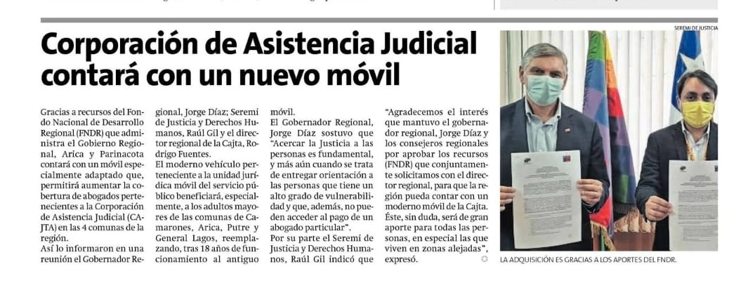 Consultorio Jurídico Móvil para Arica y Parinacota