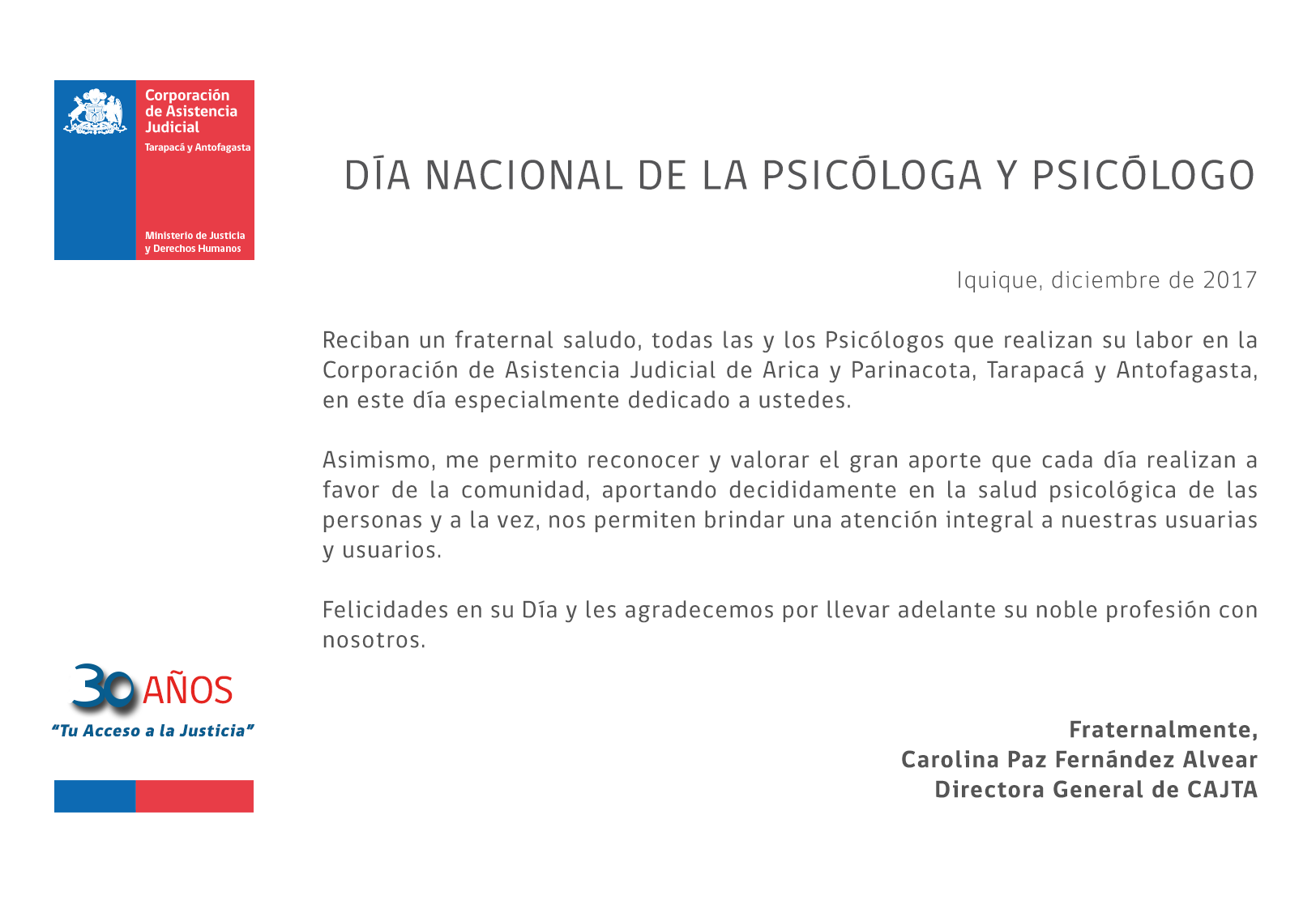 Día Nacional de la Pisicóloga y el Psicólogo