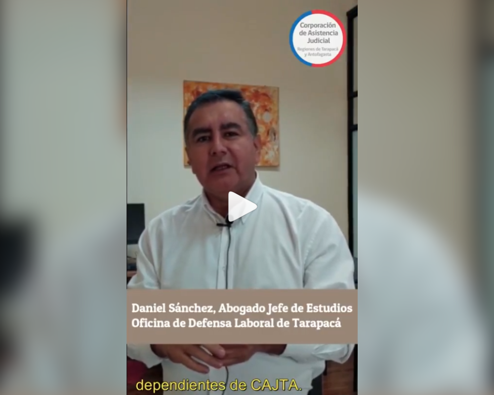 Video informativo de la Oficina de Defensa Laboral de Tarapacá