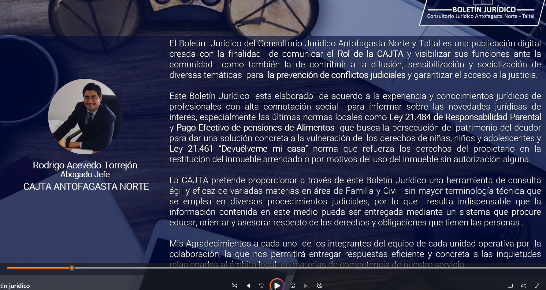 Boletín Jurídico digital del Consultorio Jurídico Antofagasta Norte-Taltal