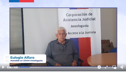 Testimonio de EULOGIO ALFARO, usuario de la unidad del Adulto Mayor de la Región de Antofagasta