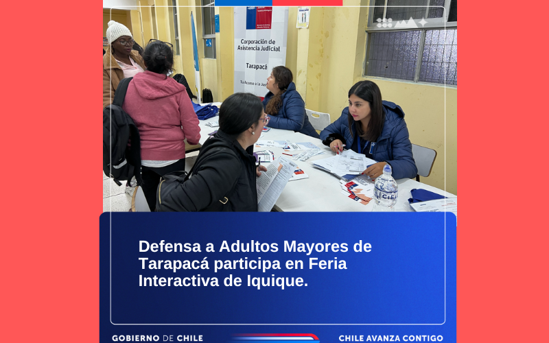 Defensa a Adultos Mayores de Tarapacá participa en la Feria Interactiva de Iquique