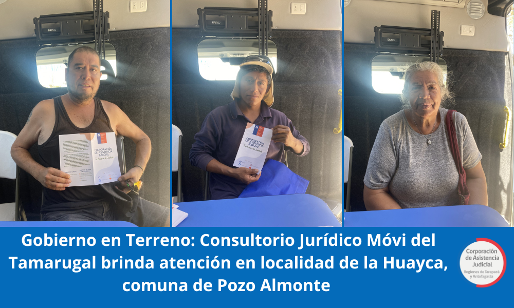 Consultorio Jurídico Móvil brinda atención en la localidad de La Huayca