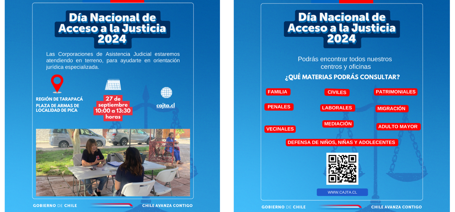 Viernes 27 de septiembre: Día Nacional del Acceso a la Justicia, Región de Tarapacá