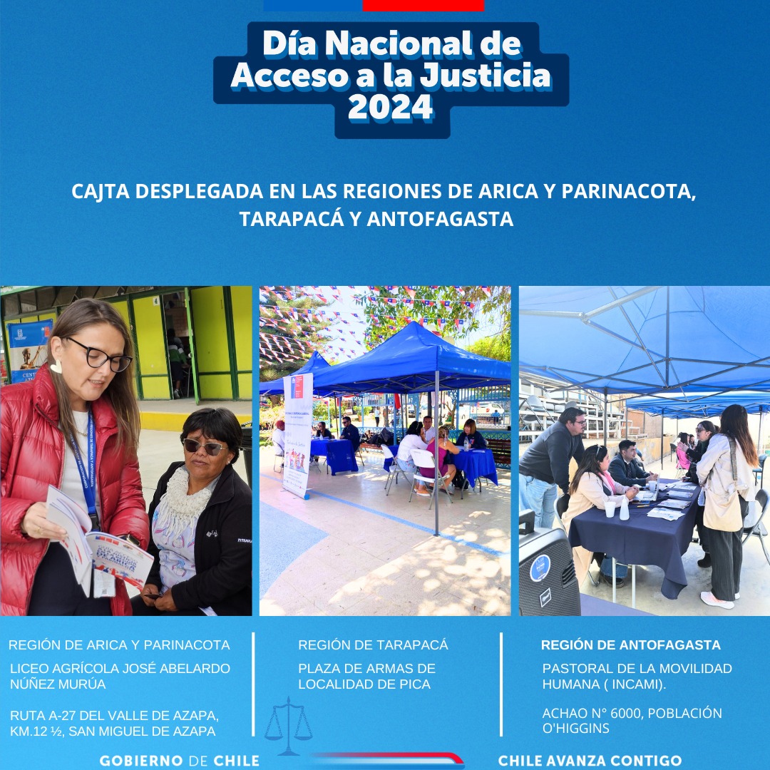 Día Nacional de Acceso a la Justicia: CAJTA se despliega en Arica y Parinacota, Tarapacá y Antofagasta