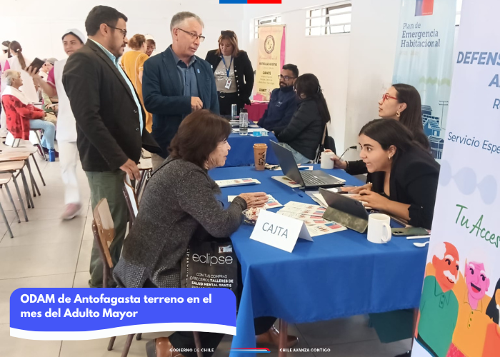 ODAM Antofagasta brinda atención en el marco del Mes del Adulto Mayor en el Programa Vínculos
