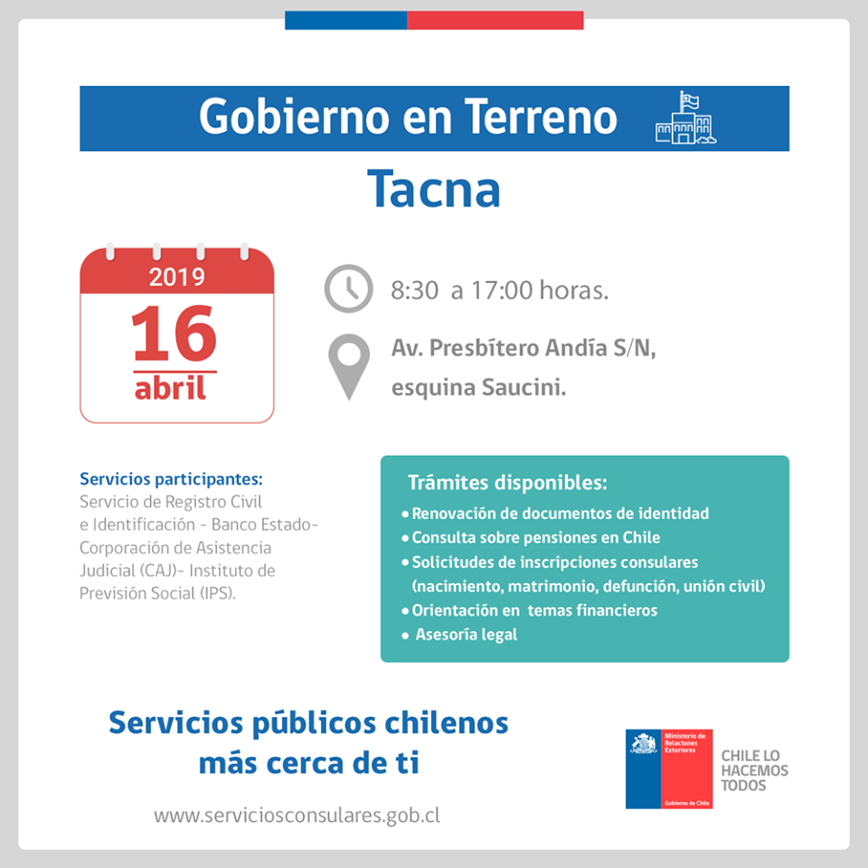 Gobierno en Terreno en Tacna