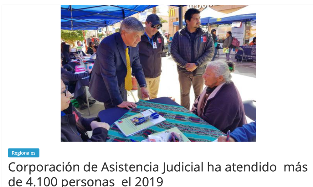 Publicaciónes digitales de Arica sobre la Feria Nacional "Tu Acceso a la Justicia"
